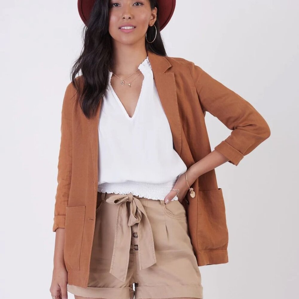 Black Tape LS Linen Blazer